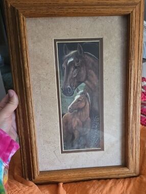 RUANA MANNING Equestrian Mother and Foal Framed Print